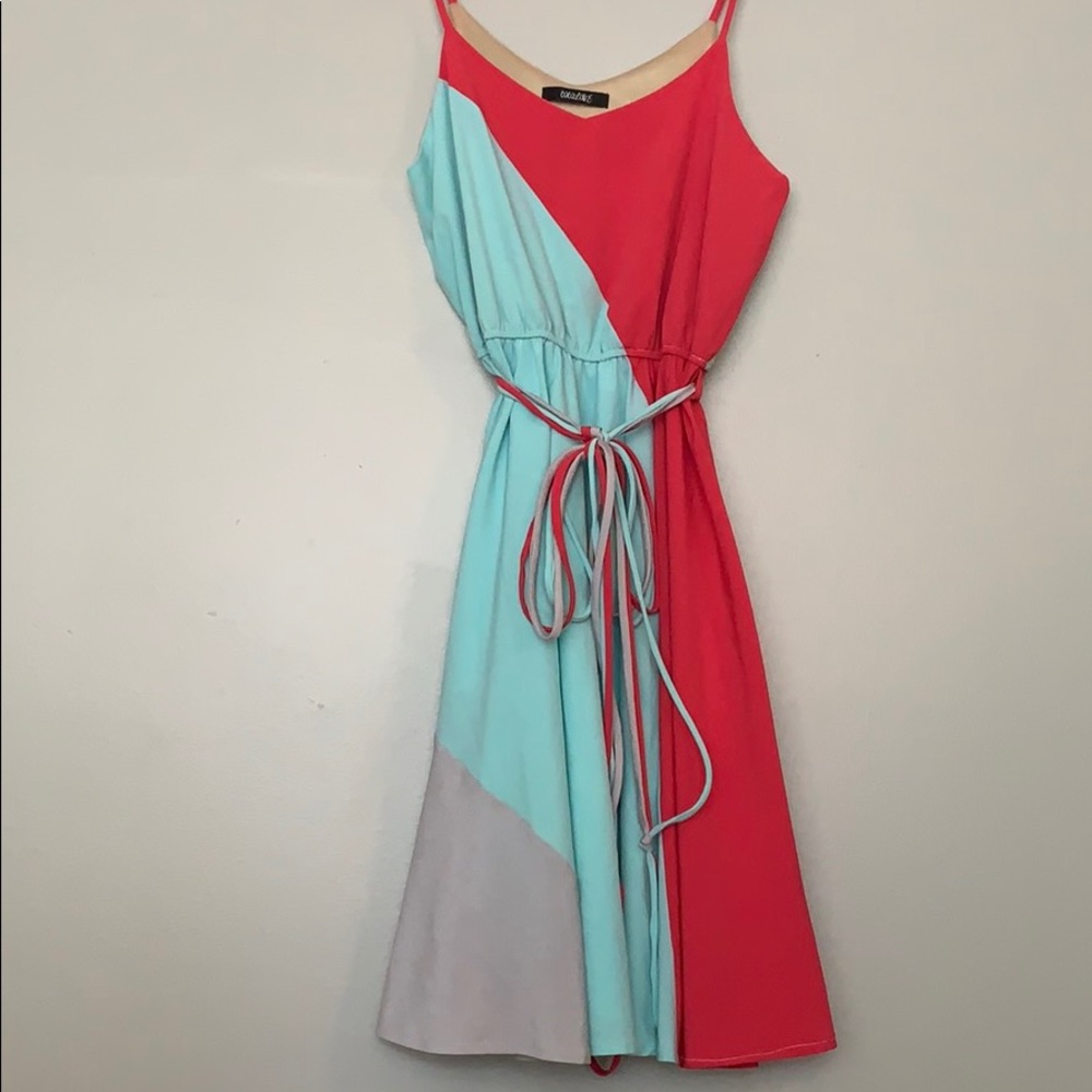 Coco love strappy pink mint and grey dress